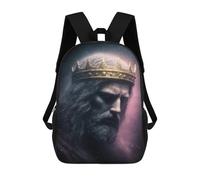 sinyumoney Golden Crown Portrait Mochilas De 17 Pulgadas Para Niños, Mochilas Escolares Impresas En 3D Para Estudiantes De Primaria Y Secundaria, Para Niños Y Niñas.