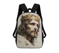 sinyumoney Golden Crown Portrait Painting Mochila Escolar Infantil De 17 Pulgadas, Impresa En 3D, Estilo Casual, Para Niños, Ideal Para Viajes, Como Mochila Escolar O Para Llevar Libros.