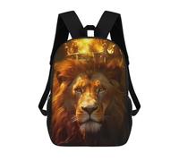 sinyumoney Golden Crowned Lion Majesty -1 Mochila, Mochila Infantil, Mochila Escolar Para Estudiantes, Mochila Para Libros, Mochila Escolar Impresa En 3D Para Niños Y Niñas 17inch