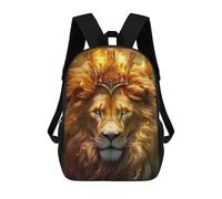 sinyumoney Golden Crowned Lion Majesty -2 Mochila Escolar Impresa En 3D Para Niños, Mochila Escolar, Mochilas De Viaje, Bolso Informal De Moda Para Niños Y Estudiantes 17inch