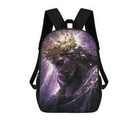 sinyumoney Golden Crowned Majesty Art Print Mochila Escolar De 17 Pulgadas Para Adolescentes, Con Estampado 3D, Ajustable Y Con Bolsillos, Ideal Para Niños, Niñas Y Estudiantes.