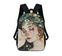 Sinyumoney Golden Crowned Princess Mochila escolar de gran formato, resistente al agua, para ordenador portátil, para adolescentes, niñas, niños, mujeres y hombres, Golden Aesthetic Beauty, 17"