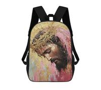 sinyumoney Golden Crowned Religious Artwork Mochila Escolar De Moda, Mochila Para Material Escolar, Mochila Impermeable Informal Para Hombres/mujeres 17inch
