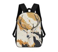sinyumoney Golden Deer Abstract Art Mochila Escolar/para Ordenador Portátil Para Colegio/trabajo/viajes Para Camping, Aventuras Al Aire Libre Y Viajes Diarios 17inch