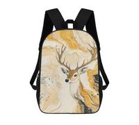 sinyumoney Golden Deer Abstract Art Print-1 Mochila Escolar Para Secundaria, Mochila Informal Para Niñas Y Adolescentes 17inch