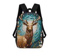 sinyumoney Golden Deer Kintsugi Mochila Escolar Impresa En 3D Para Niños Y Niñas, Mochila Para Portátil Para Niños/estudiantes/adultos 17inch