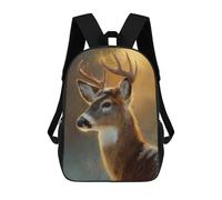 sinyumoney Golden Deer Portrait Mochilas De 17 Pulgadas Para Niños, Mochilas Escolares Impresas En 3D Para Estudiantes De Primaria Y Secundaria, Para Niños Y Niñas.