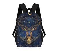 sinyumoney Golden Deer Under Stars Mochilas De Moda Impresas En 3D 17inch Mochila Escolar Informal Para Niños De Primaria Y Secundaria