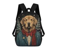 sinyumoney Golden Dog Christmas Mochila Escolar Infantil Estampada Para Adultos Y Niños, Mochila De Viaje Para El Día A Día 17inch