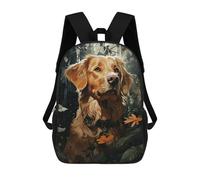 sinyumoney Golden Dog Portrait Mochila Escolar Para Niñas Mochila Impermeable Mochila Informal De Día Mochila Ligera Para Niño Y Niña Mochila Escolar 17inch
