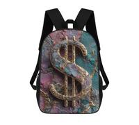 sinyumoney Golden Dollar Sign Art Mochila Escolar De 17 Pulgadas Impresa En 3D Mochilas Infantiles Mochila Genial Impresa En 3D Para Niños De Primaria Y Secundaria