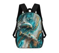 sinyumoney Golden Dolphins Dance Art Mochila Escolar Infantil De Moda Informal Mochilas Infantiles Impresas En 3D Mochila Grande Para Niño 17inch