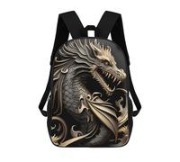 sinyumoney Golden Dragon Artwork-2 Mochila Escolar Infantil Impresa En 3D Para Niños, Mochilas De Viaje De Alta Capacidad, Bolsas Para Libros, Mochila Escolar Infantil 17inch