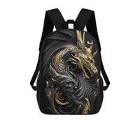 sinyumoney Golden Dragon Artwork-5 Mochila Infantil, Mochila Escolar Infantil, Mochilas Escolares Impresas En 3D Para Niños Y Estudiantes Adolescentes 17inch