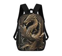 sinyumoney Golden Dragon Artwork-6 Mochila, Mochila Infantil, Mochila Escolar Para Estudiantes, Mochila Para Libros, Mochila Escolar Impresa En 3D Para Niños Y Niñas 17inch