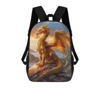 sinyumoney Golden Dragon at Sunset Mochila Infantil Escolar Para Niños Con Estampado 3D De Dibujos Animados, Mochila Escolar Para Estudiantes, Mochila Para Portátil Para Niños Y Niñas 17inch