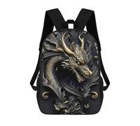 sinyumoney Golden Dragon Dominion Mochila Escolar Infantil Impresa En 3D Para Niños, Mochila De Viaje De Alta Capacidad, Mochilas Para Libros De 17 Pulgadas Para Niños