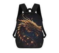 sinyumoney Golden Dragon Head Artwork Mochila Escolar Para La Escuela Secundaria, Preparatoria, Universidad Y Viajes Para Niños/niñas/adolescentes 17inch