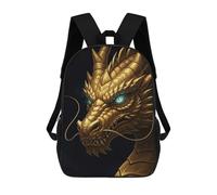 sinyumoney Golden Dragon Head with Blue Eyes Mochilas Infantiles Mochila Escolar Impresa En 3D Para Niños Mochilas De Viaje Bolsas Para Libros Para Niños 17inch Mochila Escolar