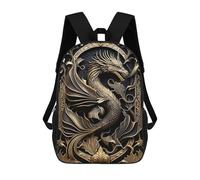 sinyumoney Golden Dragon Illustration-19 Mochilas Impresas En 3D Para Niños, Mochila Escolar, Mochila De Moda Para Niños De Primaria Y Secundaria 17inch