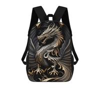 sinyumoney Golden Dragon Illustration-2 Mochilas Para Niños Mochila Escolar Mochila Escolar Impresa En 3D Para Niños Estudiantes De Primaria Y Secundaria 17inch