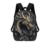 sinyumoney Golden Dragon Illustration-8 Mochilas Impresas En 3D Para Niños, Mochila Escolar, Mochila Informal Para Exteriores, Mochila Informal De Moda Para Niños, Lindas Bolsas De Viaje 17inch