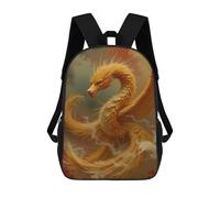 sinyumoney Golden Dragon in Clouds Mochila Escolar Infantil De 17 Pulgadas Con Estampado 3D De Películas De Anime Para Niños, Mochila De Viaje, Mochila Escolar Infantil
