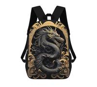 sinyumoney Golden Dragon Lord Art Mochilas Escolares Ligeras Para Aeropuerto, Estudiantes Universitarios, Mochila Para Acampar, Aventuras Al Aire Libre Y Viajes Diarios 17inch