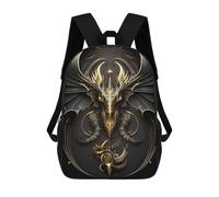sinyumoney Golden Dragon Sword Wings Mochila Escolar Mochila De Papelería De Moda Mochila Impermeable Mochilas Informales Para El Día A Día - Perfecta Para Viajes, Trabajo Y Uso Diario 17inch