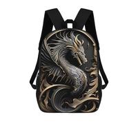 sinyumoney Golden Dragon Wings 17inch Mochilas Escolares Impresas En 3D, Mochilas Escolares De Moda Para Niños De Primaria Y Secundaria