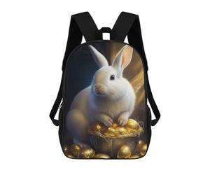 sinyumoney Golden Egg Basket with Bunny Mochila Escolar Para Niñas Mochila Impermeable Mochila Informal De Día Mochila Ligera Para Niño Y Niña Mochila Escolar 17inch