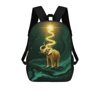 sinyumoney Golden Elephant with Energy Beam Mochila Escolar Infantil Impresa En 3D, Mochila Informal De Moda Para Niños, Mochila De Viaje De Alta Capacidad Para Libros Para Niños 17inch