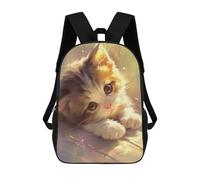 sinyumoney Golden-Eyed Kitten Painting Mochilas Escolares Mochila Escolar Ligera Mochila De Día Mochila Escolar Para La Universidad Para Niños/Niñas/Adolescentes 17inch