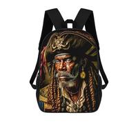 sinyumoney Golden-Eyed Pirate Portrait Mochilas Para Niños Mochila Escolar Mochila Escolar Impresa En 3D Para Niños Estudiantes De Primaria Y Secundaria 17inch