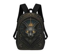 sinyumoney Golden Eyes Cat - Gothic Stained Glass Fantasy Poster Mochila Escolar Para Institutos De Secundaria Mochila Informal - Perfecta Para Viajes, Trabajo Y Uso Diario 17inch