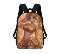sinyumoney Golden Fantasy E-girl Artwork Mochila Escolar De Moda, Mochila Para Material Escolar, Mochila Impermeable Informal Para Acampar, Aventuras Al Aire Libre Y Viajes Diarios 17inch