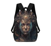 sinyumoney Golden Fantasy Portrait Mochila Escolar Para Niñas Mochila Impermeable Mochila Informal De Día Mochila Ligera Para Niño Y Niña Mochila Escolar 17inch