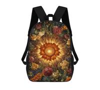sinyumoney Golden Flower Burst Mochila Escolar Grande Para Niños, Niñas, Adolescentes, Hombres Y Mujeres 17inch