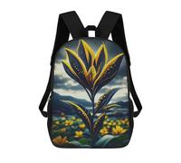 sinyumoney Golden Flower in Field Mochila Escolar Resistente Al Agua Para Computadora, Ideal Para Campus, Actividades Al Aire Libre, Viajes Y Deportes 17inch