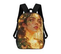 sinyumoney Golden Forest Nymph Portrait Mochila Infantil, Mochila Escolar Impresa En 3D, Mochila Para Niños Y Niñas, Mochila Escolar Ajustable Para La Escuela Primaria 17inch