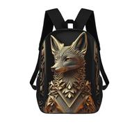 sinyumoney Golden Fox Portrait Mochila Infantil De 17 Pulgadas, Mochila Escolar Con Estampado 3D De Dibujos Animados Para Niños Y Adolescentes.