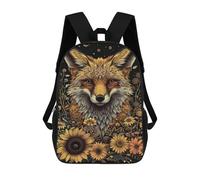 sinyumoney Golden Fox with Sunflowers Mochila Escolar, Bolso De Negocios, Bolso Para Portátil Resistente Para Niñas Y Adolescentes 17inch
