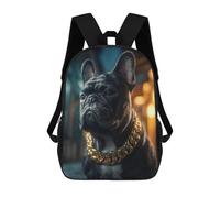 sinyumoney Golden Frenchie Luxury Pet Jewelry Mochila Escolar Para Secundaria, Mochila Informal Para Niñas Y Adolescentes 17inch