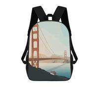 sinyumoney Golden Gate Bridge And Cable Car Mochilas Infantiles Mochila Escolar Mochila Impresa En 3D Para Niños Mochilas De Viaje Bolsas Para Libros Mochila Escolar Para Niños 17inch