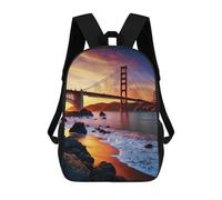 sinyumoney Golden Gate Bridge Mochilas Para Niños, Mochilas Escolares Personalizadas En 3D Para Niños Y Niñas, Mochilas Escolares Grandes, Mochilas Informales Para El Día A Día 17inch