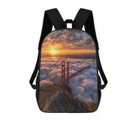 sinyumoney Golden Gate Bridge Sunset Mochila Escolar Grande Para Niños Para El Campus, Actividades Al Aire Libre, Viajes Y Deportes 17inch