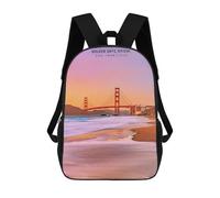 sinyumoney Golden Gate Bridge Sunset Mochilas Impresas En 3D Para Niños, Mochila Escolar, Mochila De Moda Para Niños De Primaria Y Secundaria 17inch