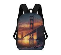 sinyumoney Golden Gate Sunset Mochila Escolar Infantil De Moda Informal Mochilas Infantiles Impresas En 3D Mochila Grande Para Niño 17inch