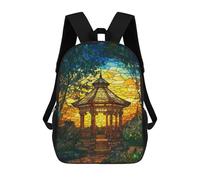 sinyumoney Golden Glass Gazebo Garden Mochila Escolar Impresa En 3D Para Niños Y Niñas, Mochila Escolar, Mochila De Viaje Para Niños 17inch