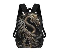 sinyumoney Golden Guardian Dragon 17inch Mochila Escolar Impresa En 3D Para Niños, Mochila Escolar Informal De Moda, Mochilas De Viaje Para Niños Y Estudiantes.
